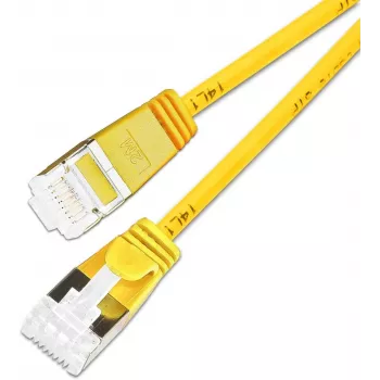 Wirewin SLIM KAT6A 10 Gigabit Light -verkkokaapeli, 0,25 m, U/FTP, Ø 3,8 mm, keltainen, 50 kpl:n pakkaus (SLIM-LS-K6A 0.25 YE 50)