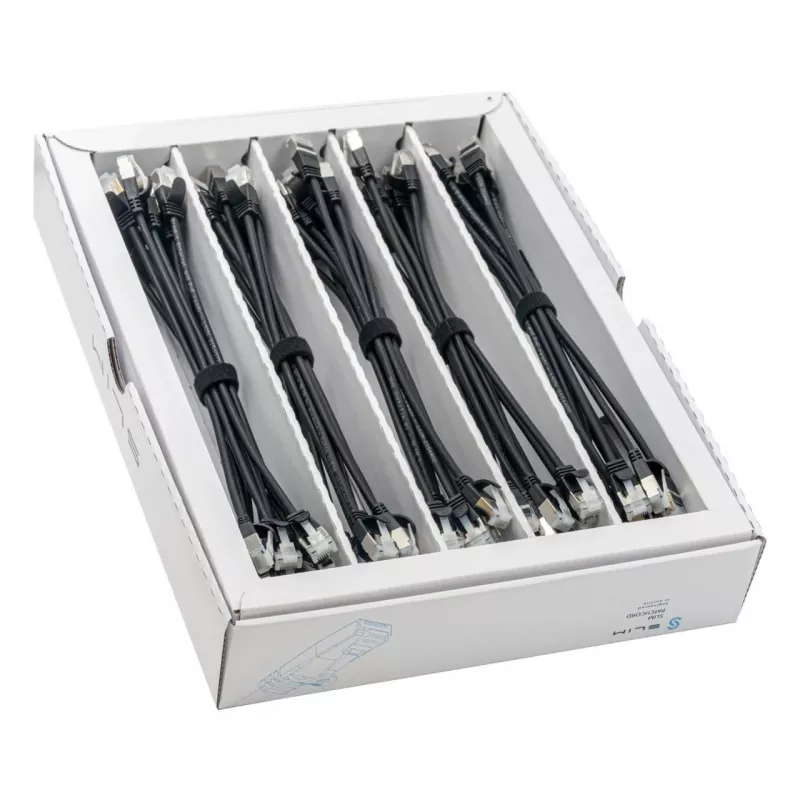 Wirewin SLIM-LS-K6A 0.25 BK 50 - Cat6A Slim Ethernet -verkkokaapeli, 0,25 m, U/FTP, musta, 50 kpl:n pakkaus