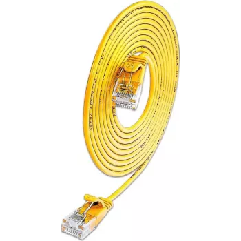 Wirewin Cat6A Slim Ethernet -verkkokaapeli, U/UTP, 1 m, keltainen, 10Gbps SLIM-L-UU-K6A 1.0 YE