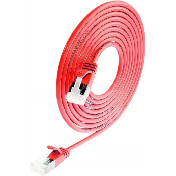 Wirewin Light -patchkaapeli pyöreä U/FTP Cat 6a punainen 0,1m ohut joustava PoE PKW-LIGHT-STP-K6A 0.1 RT