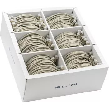 Wirewin SLIM KAT6A 10 gigabitin Light -patchkaapeli, 0,5 m, U/FTP, Ø 3,8 mm, harmaa, 90 kpl:n pakkaus (SLIM-LS-K6A 0.5 90)