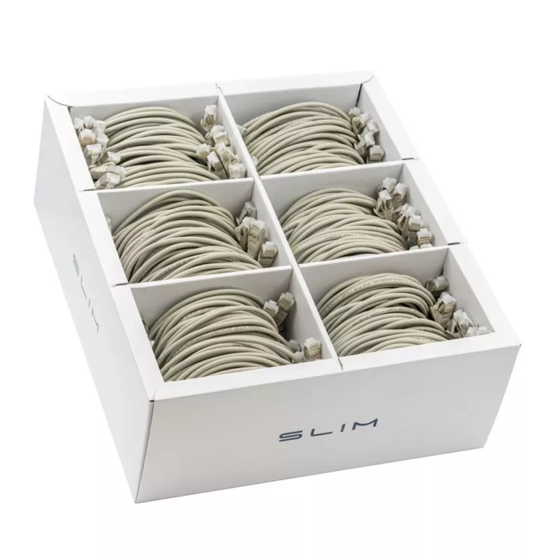 Wirewin SLIM KAT6A 10 gigabitin Light -patchkaapeli, 0,5 m, U/FTP, Ø 3,8 mm, harmaa, 90 kpl:n pakkaus (SLIM-LS-K6A 0.5 90)