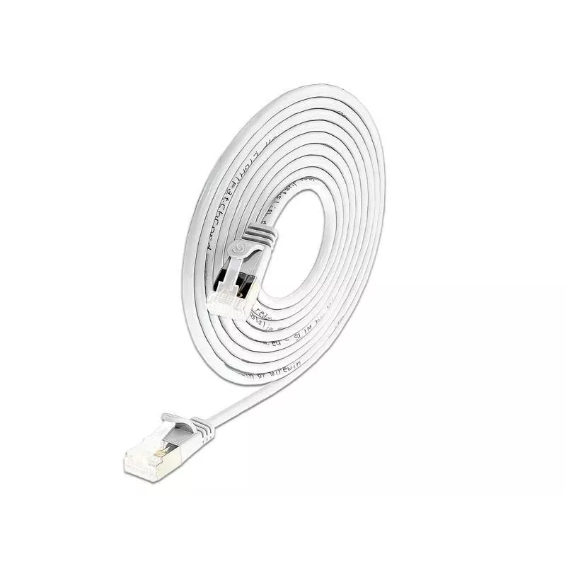 Wirewin PKW-LIGHT-STP-K6A 0.5 WS Cat 6a U/FTP Slim Round -patch-kaapeli, PoE, 0,5 m, valkoinen