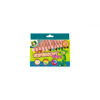 JOLLY Supersoft 3 in 1 väriliidut, eri värit, 12 kpl (5956-0002)