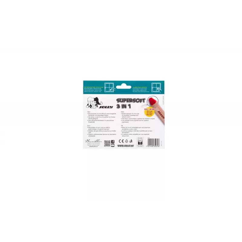 JOLLY Supersoft 3 in 1 väriliidut, eri värit, 12 kpl (5956-0002)