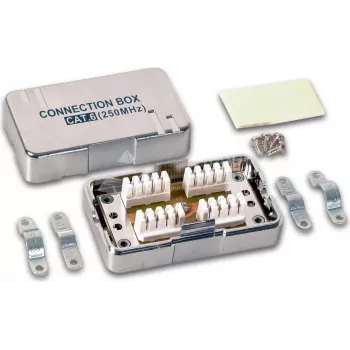 Wirewin CB KAT6 STP suojattu verkkopistorasia, 2x RJ45, pinta-asennus, harmaa