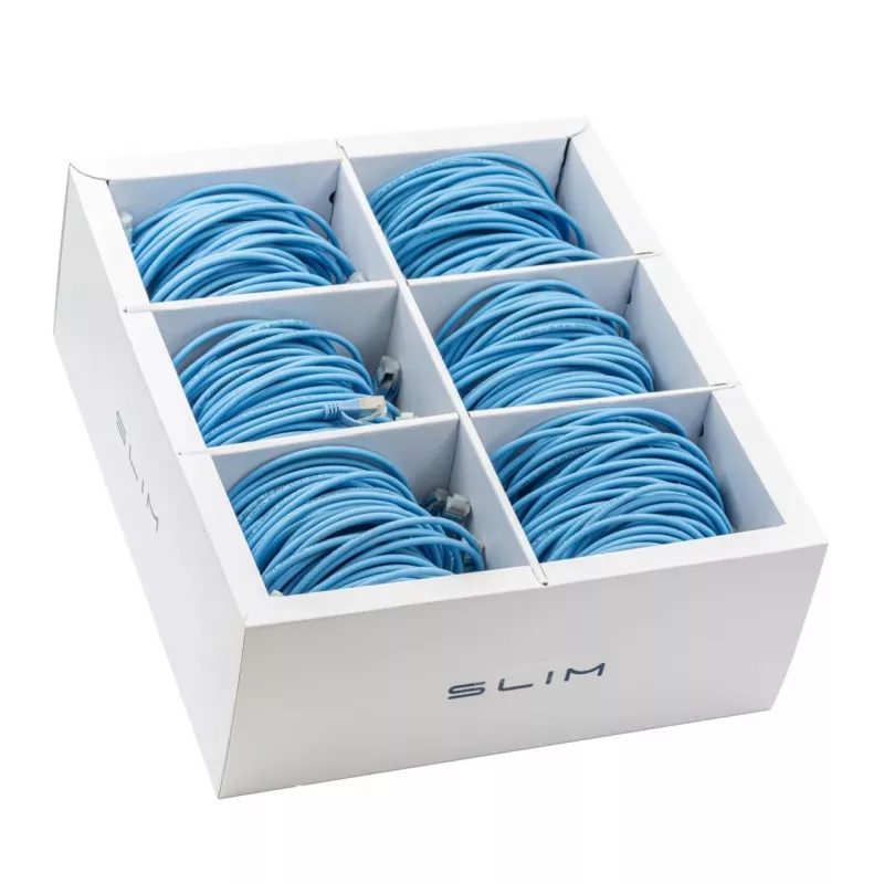 Wirewin SLIM KAT6A 10 gigabitin Light -patchkaapeli, 1,5m, U/FTP, Ø 3,8mm, sininen, 60 kpl:n pakkaus SLIM-LS-K6A 1.5 BL 60