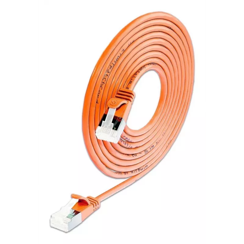 Wirewin SLIM-LS-K6A 0,15 OR 50 Cat6A Slim Ethernet -patchkaapeli, 0,15 m, U/FTP, oranssi, 50 kpl:n pakkaus