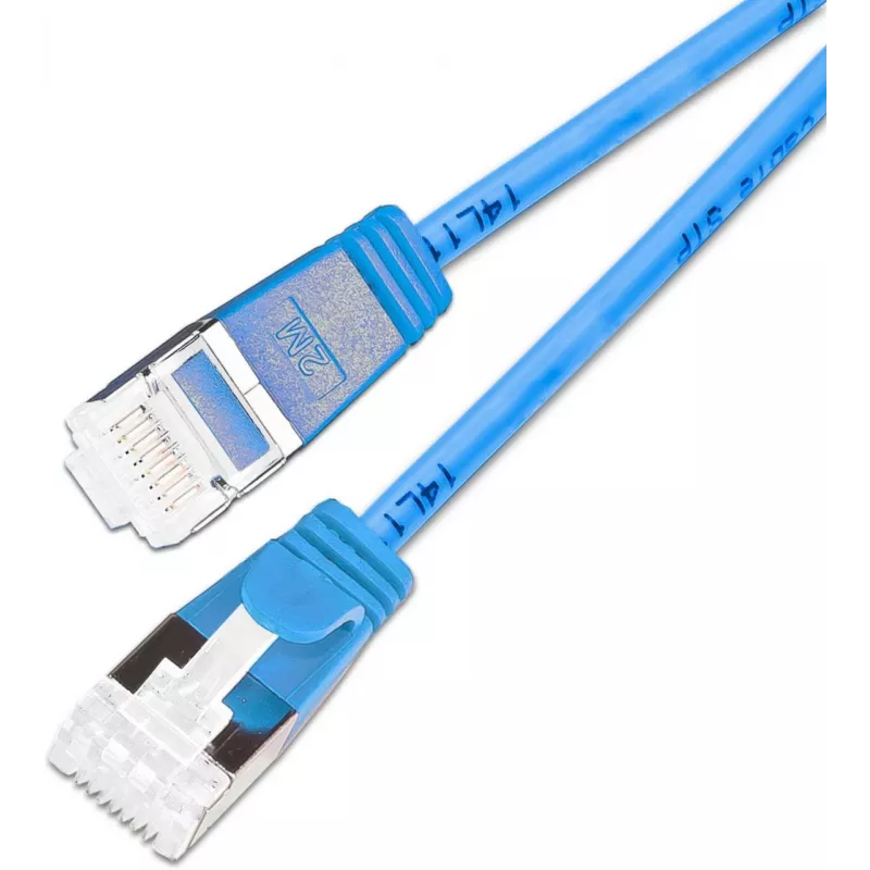 Wirewin SLIM-LS-K6A 0.25 BL 50 Cat.6A U/FTP Slim Ethernet -patchkaapeli, 0,25 m, sininen, 50 kpl:n pakkaus