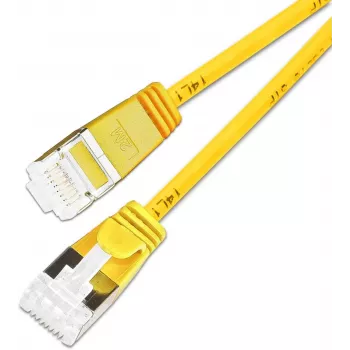 Wirewin SLIM KAT6A 10 Gigabit Light -verkkokaapeli, U/FTP, Ø 3,8 mm, keltainen, 0,15 m (PKW-LIGHT-STP-K6A 0.15 GE)