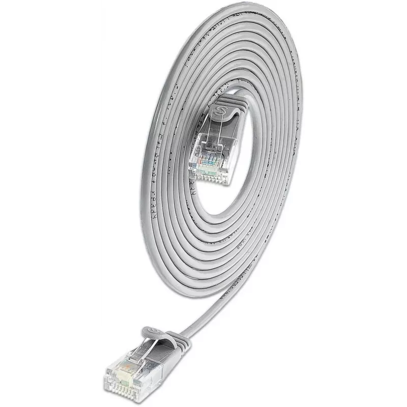Wirewin SLIM KAT6A 10 Gigabit Light patchkaapeli pyöreä, U/UTP, Ø 3,6 mm, harmaa (SLIM-L-UU-K6A 0.1)