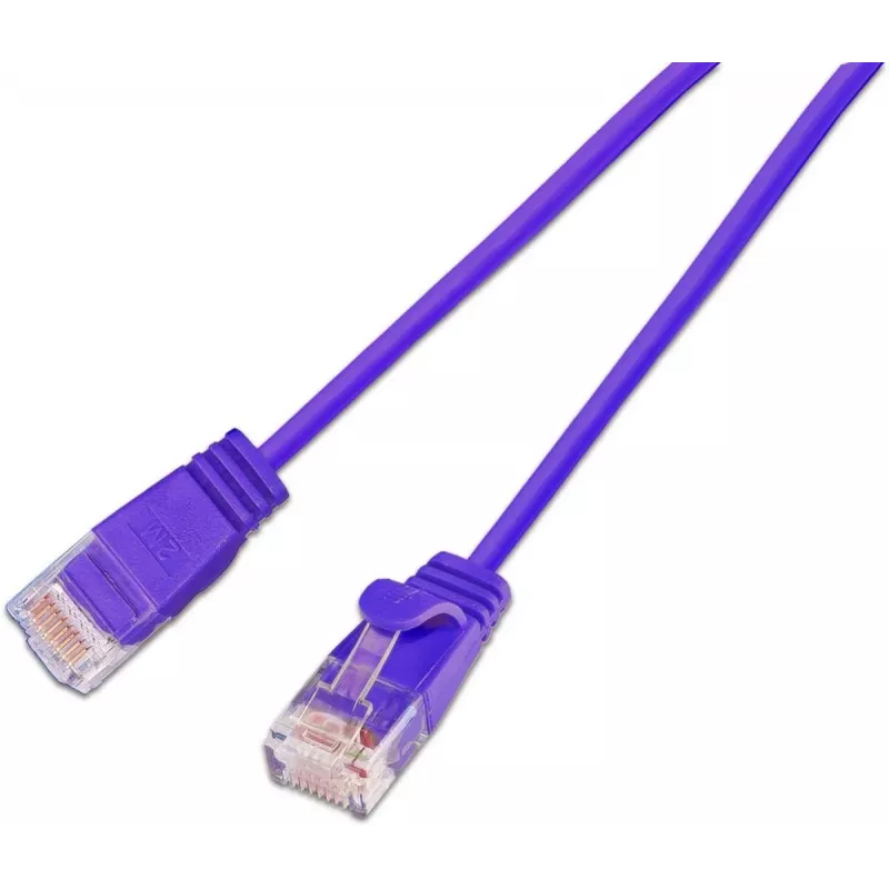 Wirewin SLIM KAT6A 10 Gigabit Light patchkaapeli, U/UTP, Ø 3,6 mm, violetti, 0,15 m (SLIM-L-UU-K6A 0.15 VT)