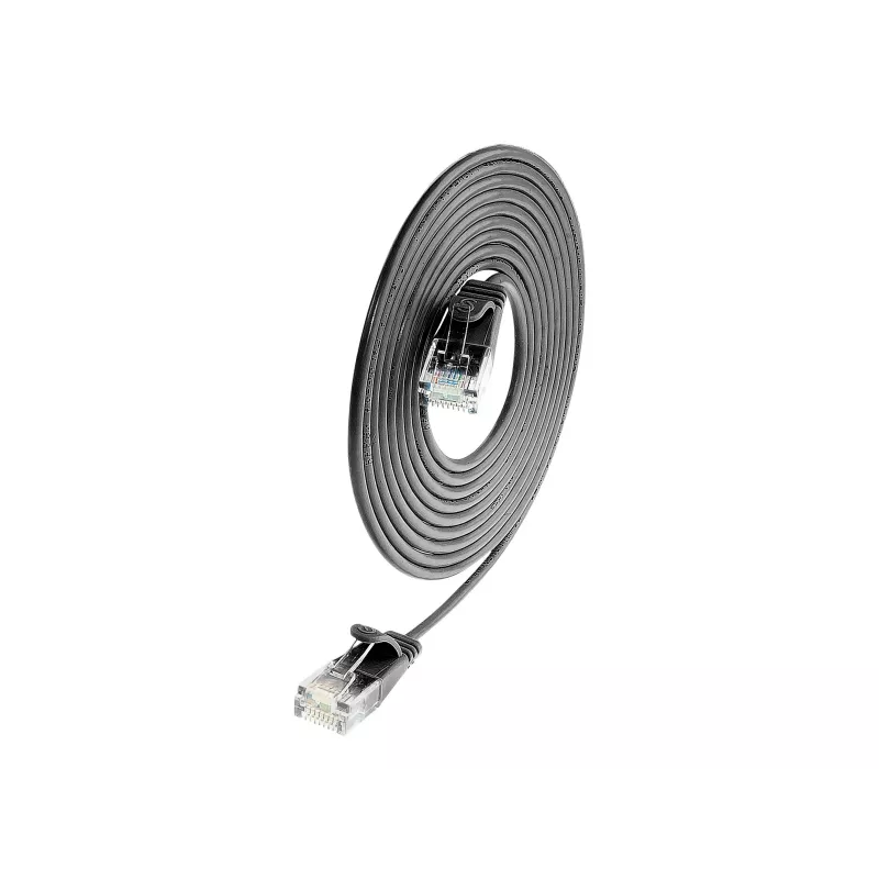 Wirewin SLIM UL6 2 SW - Cat.6 SLIM-Light kaapeli, U/UTP, 2,0 m, musta (PKW-LIGHT-K6 2.0 SW)