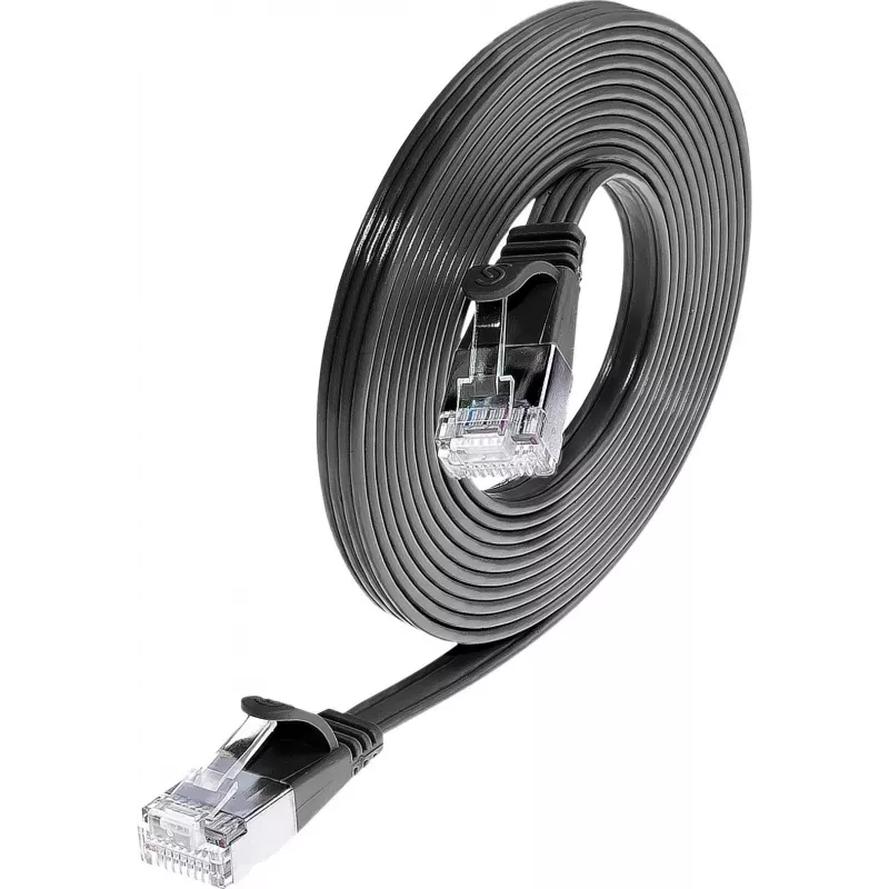Slim Wirewin SLIM KAT6 Slim patchkaapeli, U/FTP, litteä, musta, 0,75 m PKW-STP-SLIM-KAT6 0.75 SW