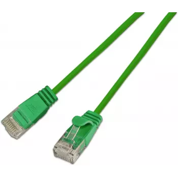 Wirewin SLIM Cat6A 10 Gigabit Slim patchkaapeli, U/UTP, 3,6 mm, vihreä, 1 m SLIM-L-UU-K6A 1.0 GN