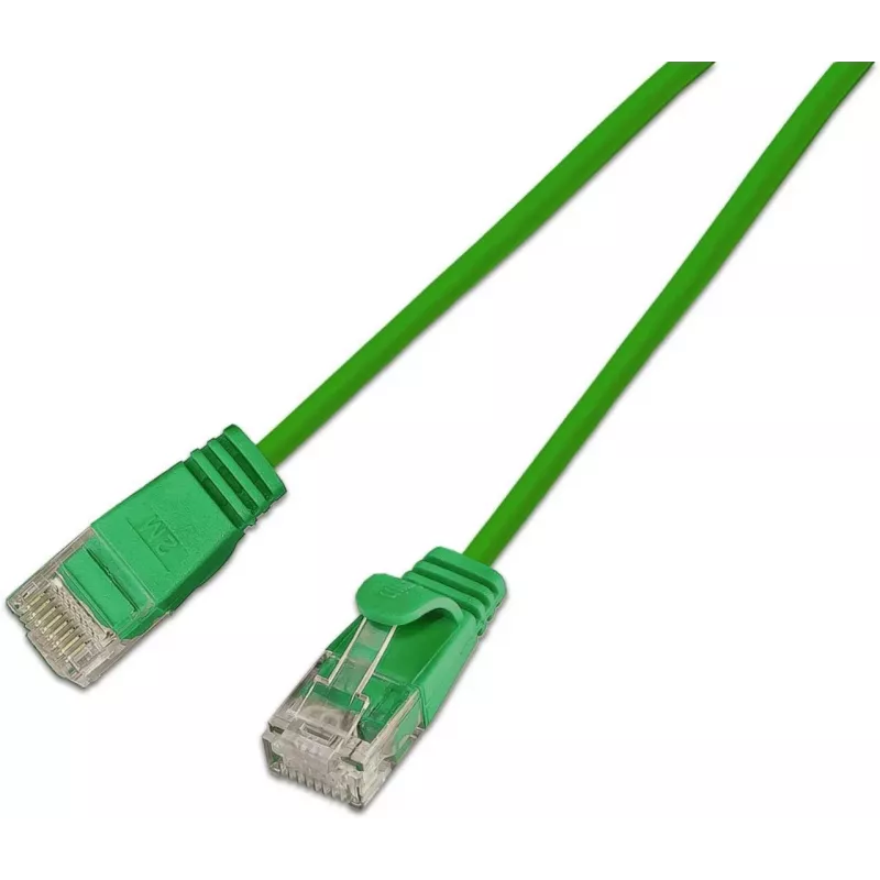 Wirewin SLIM Cat6A 10 Gigabit Slim patchkaapeli, U/UTP, 3,6 mm, vihreä, 1 m SLIM-L-UU-K6A 1.0 GN