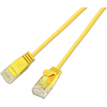 Wirewin SLIM Cat.6A 10 Gigabit Slim -verkkokaapeli, U/UTP, 3,6 mm, keltainen, 7,5 m SLIM-L-UU-K6A 7.5 YE