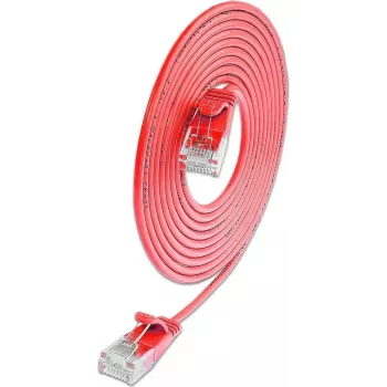 Wirewin SLIM-L-UU-K6A 7.5 RD Cat6a U/UTP Slim -patch-kaapeli, 10 Gbps, punainen