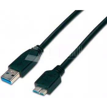 Wirewin USB 3.0 A-uros - Micro-B-uros -kaapeli 1 m musta USB 3.0 A-MB MM 1.0 SW