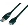 Wirewin USB 3.0 A-uros - Micro-B-uros -kaapeli 1 m musta USB 3.0 A-MB MM 1.0 SW