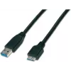 Wirewin USB 3.0 A-uros - Micro-B-uros -kaapeli 1 m musta USB 3.0 A-MB MM 1.0 SW