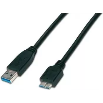 Wirewin USB 3.0 A-uros - Micro-B-uros -kaapeli 1 m musta USB 3.0 A-MB MM 1.0 SW