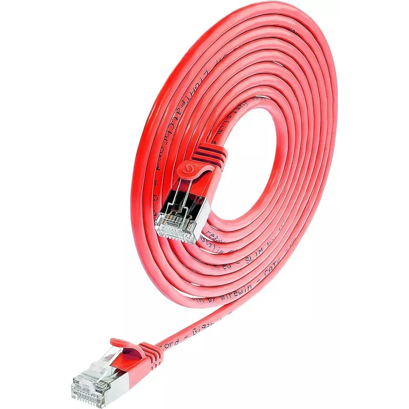 Wirewin SLIM SL6 1.5 RT - Cat.6 Slim-Light -kaapeli, U/FTP, 1,5 m, punainen PKW-LIGHT-STP-K6 1.5 RT