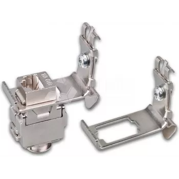 Wirewin DIN-kisko-adapteri Keystone-liittimien asennukseen, metallinen Keystone-järjestelmä (WKS DIN RAIL HOLDER 1)