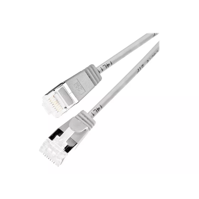 Wirewin PKW-LIGHT-STP-K6A 1.5 Cat 6a U/FTP Slim Round -patch-kaapeli, PoE, 1,5 m, harmaa