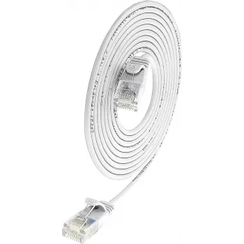 Wirewin SLIM UL6 7.5 WS - Cat.6 SLIM-Light -kaapeli, U/UTP, 7,5 m, valkoinen (PKW-LIGHT-K6 7.5 WS)