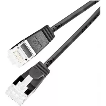 Wirewin Light -patchkaapeli pyöreä U/FTP Cat 6a musta 0,1 m ohut joustava ohut kaapeli erikoiskohteisiin PoE (PKW-LIGHT-STP-K6A 0.1 SW)