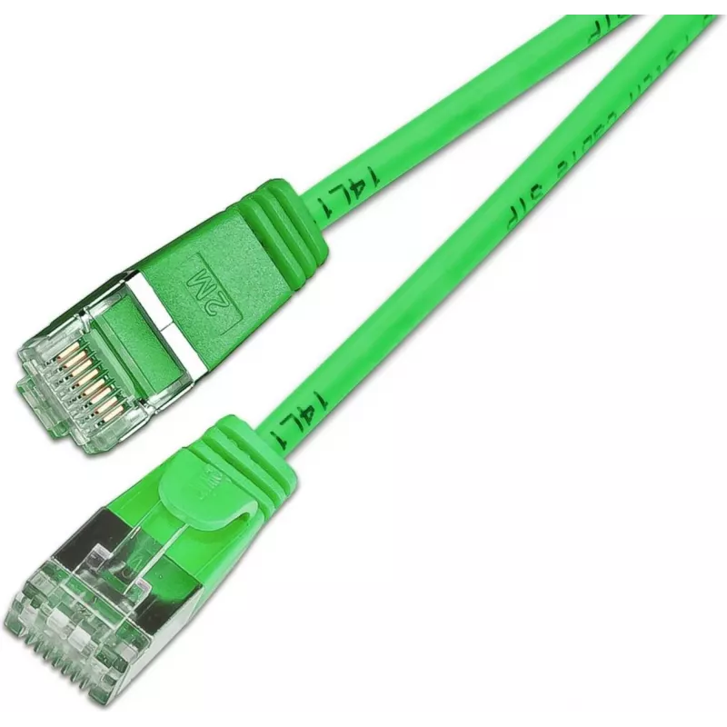 Wirewin Light -patchkaapeli pyöreä U/FTP Cat 6a vihreä 0,5 m ohut joustava PoE PKW-LIGHT-STP-K6A 0.5 GN