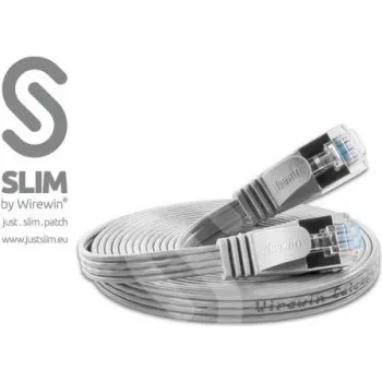 Wirewin Triotronik 0,15 m Cat6 U/FTP ohut Ethernet patch-kaapeli, RJ45 pistoke pistokkeeseen, harmaa PKW-STP-SLIM-KAT6 0.15