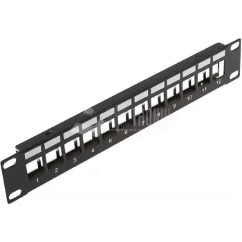 Wirewin 12-porttinen Keystone-moduuli sokeapaneeli, 10 tuuman, musta, suojattu Keystone-järjestelmä (TKS PANEL 12 BLACK)