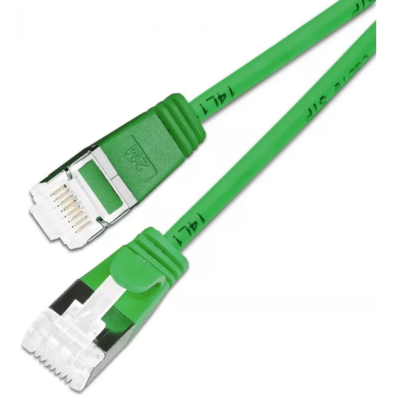 Wirewin SLIM-LS-K6A 0,25 GN 50 Cat6A U/FTP ohut patch-kaapeli, 0,25 m, vihreä, 50 kpl:n pakkaus
