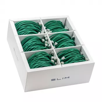 Wirewin SLIM-LS-K6A 0.5 GN 90 Cat6A U/FTP Slim-patchkaapeli, 0,5 m, vihreä, 90 kpl:n pakkaus