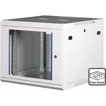 Wirewin 19 tuuman seinäkotelo, yksiosainen, Pro 3. sukupolvi, Flat-Pack, 600x600 mm, vaaleanharmaa (WCAB PS3 600X600X12U FP)