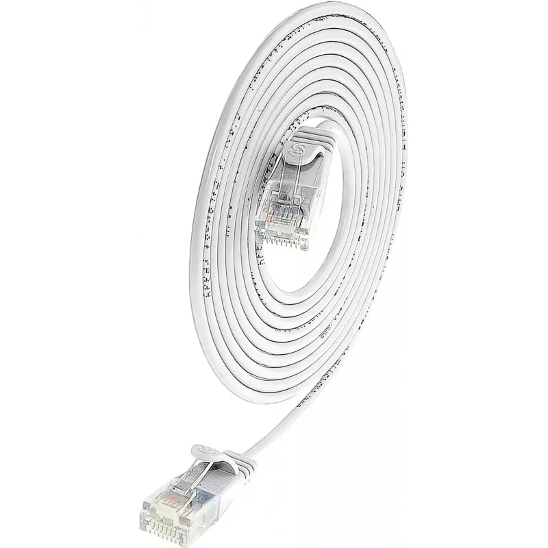 Wirewin SLIM UL6 10 WS - Cat.6 Slim-Light -patchkaapeli, U/UTP, 10 m, valkoinen PKW-LIGHT-K6 10.0 WS