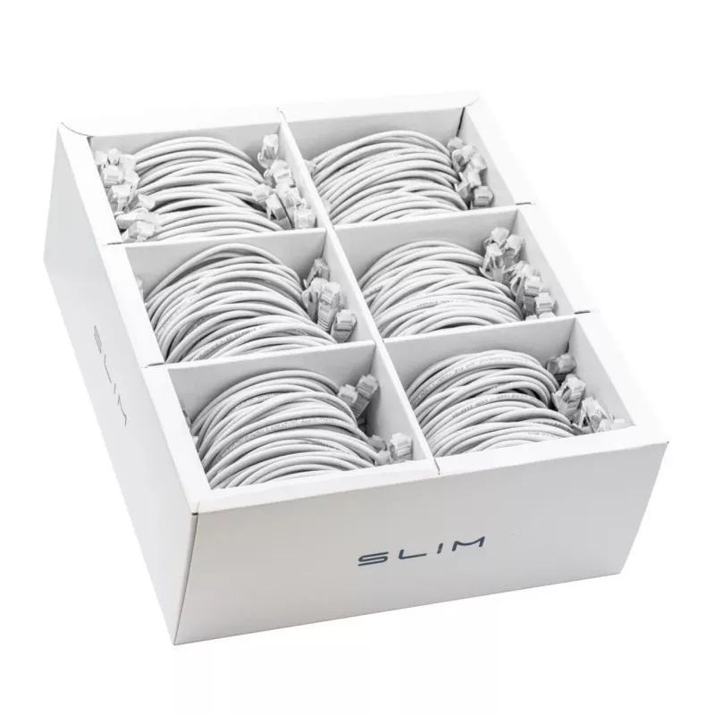 Wirewin SLIM-LS-K6A 1.5 WT 60 - Cat.6A Slim -patchkaapeli, U/FTP, 1,5 m, valkoinen, 60 kpl:n pakkaus