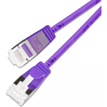 Wirewin Cat.6A 10 Gigabit Slim -patchkaapeli U/FTP, 0,25 m, violetti PKW-LIGHT-STP-K6A 0.25 VT