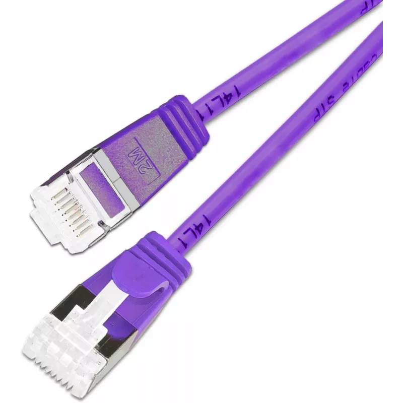 Wirewin Cat.6A 10 Gigabit Slim -patchkaapeli U/FTP, 0,25 m, violetti PKW-LIGHT-STP-K6A 0.25 VT