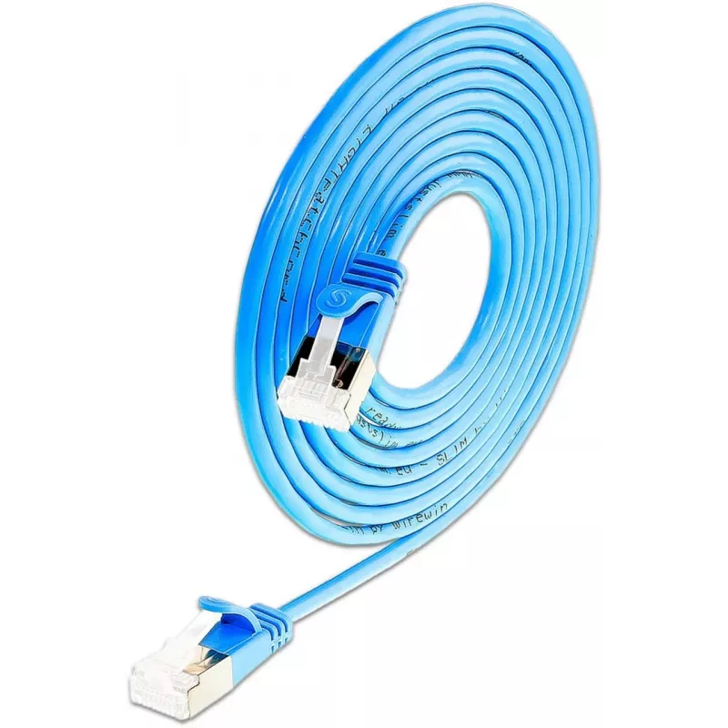 Wirewin SLIM-LS-K6A 0.15 BL 50 Cat6A Slim Ethernet -patchkaapeli, 0,15 m, U/FTP, sininen, 50 kpl:n pakkaus