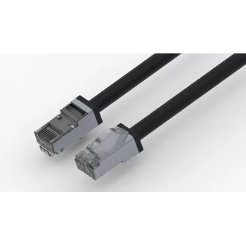 Wirewin ulko-patchkaapeli Cat.6A S/FTP PUR Anti-UV musta 0,25 m PKW-OUT-SF-K6A-PUR 0,25