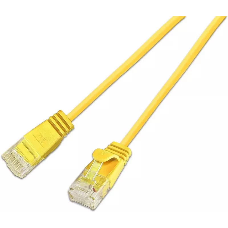 Wirewin SLIM KAT6A 10 Gigabit Light -patchkaapeli pyöreä, U/UTP, Ø 3,6 mm, keltainen (SLIM-L-UU-K6A 0.25 YE)