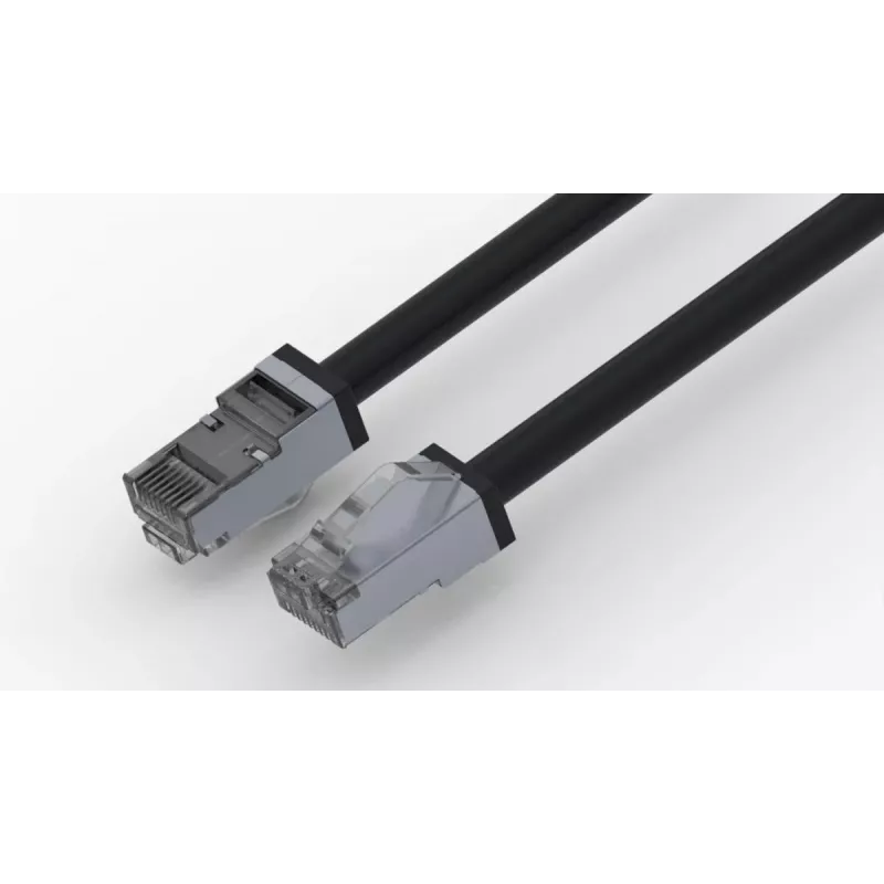 Wirewin ulko-CAT6A S/FTP -patchkaapeli, 5 m, musta, PUR-vaippa, Anti-UV PKW-OUT-SF-K6A-PUR 5.0