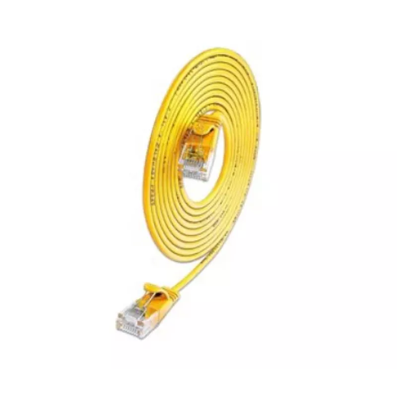 Wirewin SLIM KAT6A 10 Gigabit Light -verkkokaapeli pyöreä, U/UTP, Ø 3,6 mm, keltainen (SLIM-L-UU-K6A 1.5 YE)