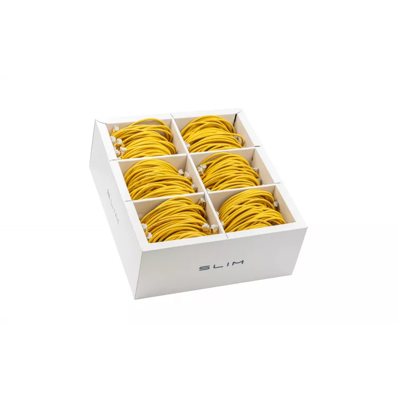 Wirewin SLIM-LS-K6A 2.0 YE 60 - Cat6A U/FTP Slim Ethernet-verkkokaapeli, 2m, keltainen, 60 kpl:n pakkaus