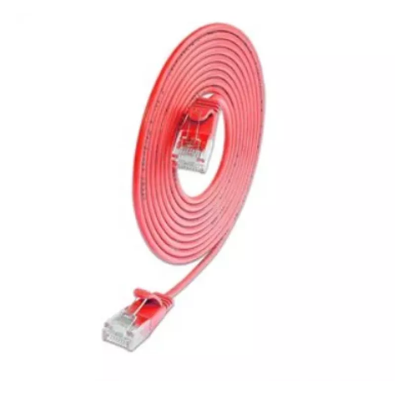 Wirewin SLIM KAT6A 10 Gigabit Light -verkkokaapeli pyöreä, U/UTP, Ø 3,6 mm, punainen (SLIM-L-UU-K6A 0.1 RD)
