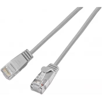 Wirewin SLIM KAT6A 10 Gigabit Light -verkkokaapeli pyöreä, U/UTP, Ø 3,6 mm, harmaa (SLIM-L-UU-K6A 0.15)