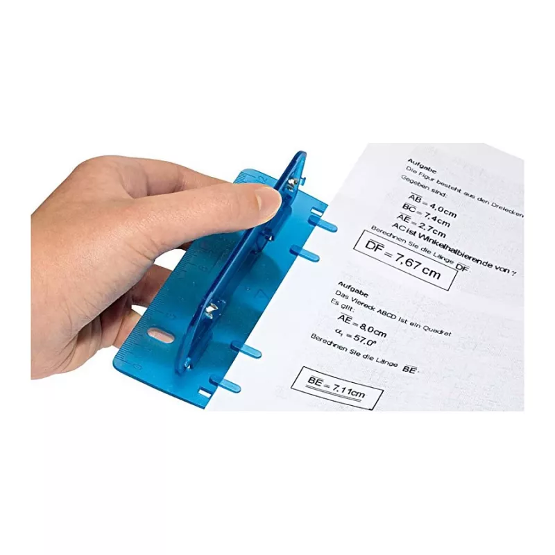 WEDO 67803 jäänsininen taskulävistin, 2 reikää, 8 arkkia, 6 mm